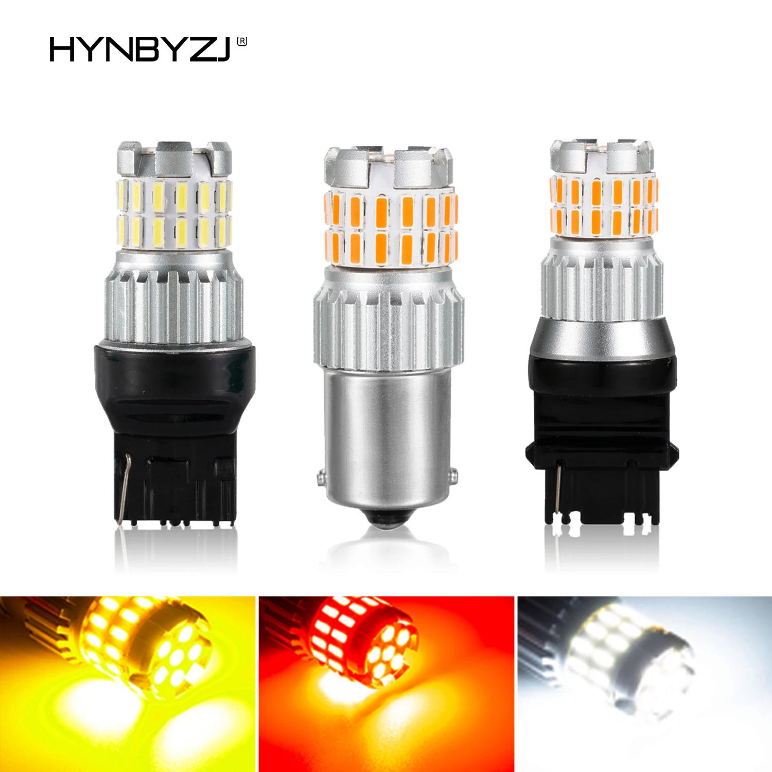 

Светодиодные лампы HYNBYZJ P21W 1156 BA15S Canbus 1157 BAY15D P21/5W 7443 3157, 2 шт., лм, белые, желтые, красные, стоп-сигналы, лампа заднего хода DRL