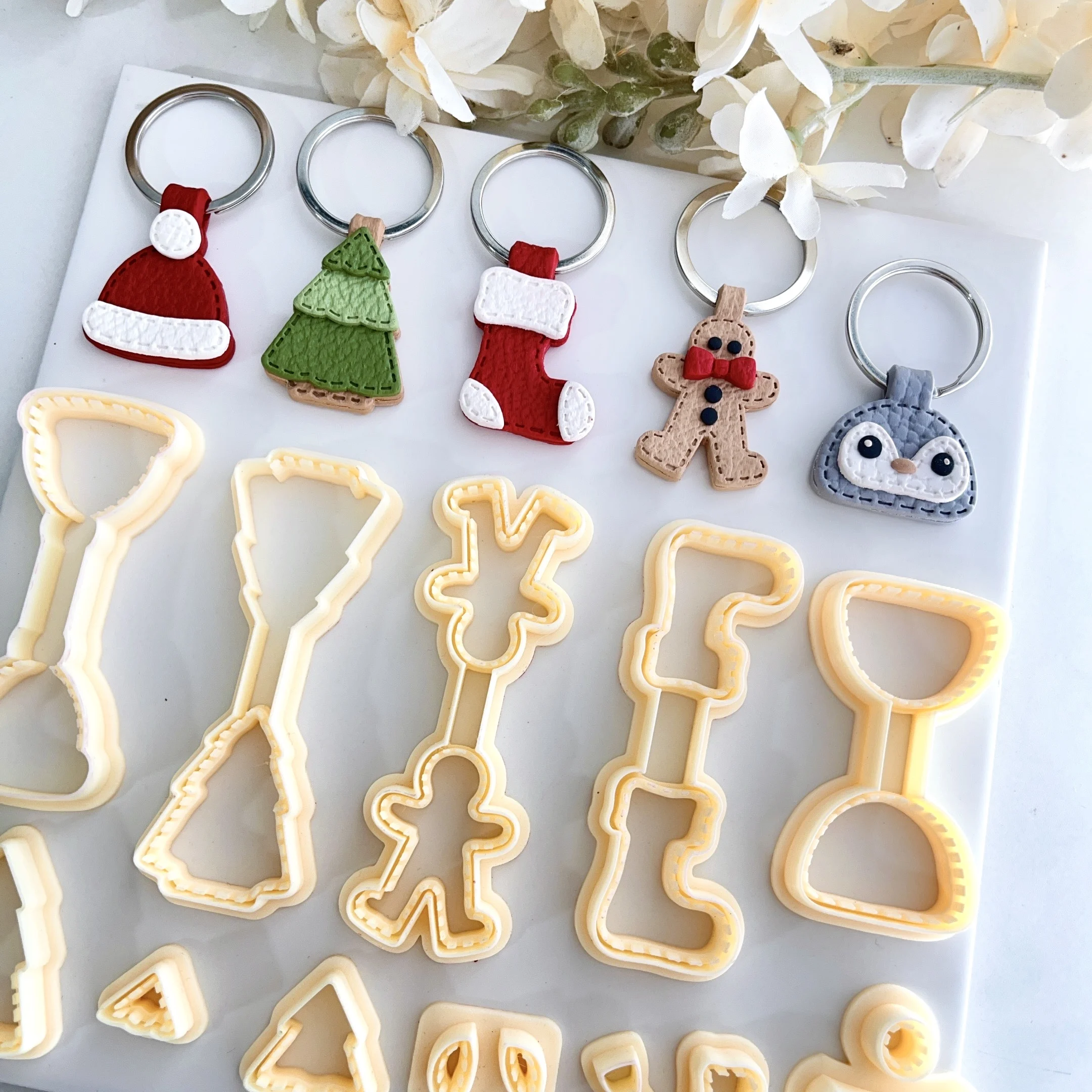 Мягкий трапециевидный брелок Рождественская полимерная фотография глина для