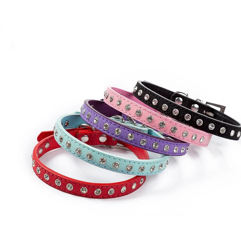 

Cat Pet Collars Shiny Rhinestones Dog Collars Microfiber Soft and Comfortable Cat Dog Collar Accessories accesorios para perros