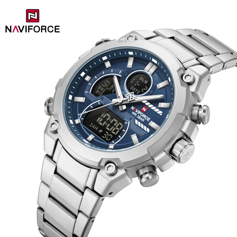 Фото NAVIFORCE 2026, оригинальные новые наручные часы для мужчин, водонепроницаемые цифровые модные часы, мужские часы Relogio Masculino, бесплатная доставка №1