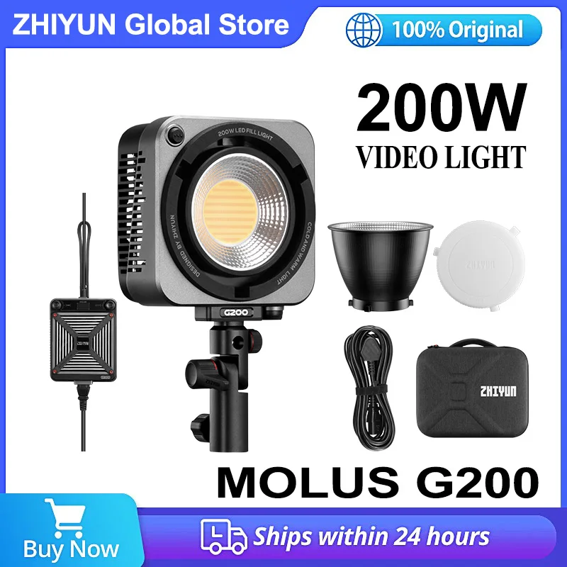 ZHIYUN MOLUS G200 2700K-6500K освещение для фотосъемки 200 Вт COB светодиодный светильник