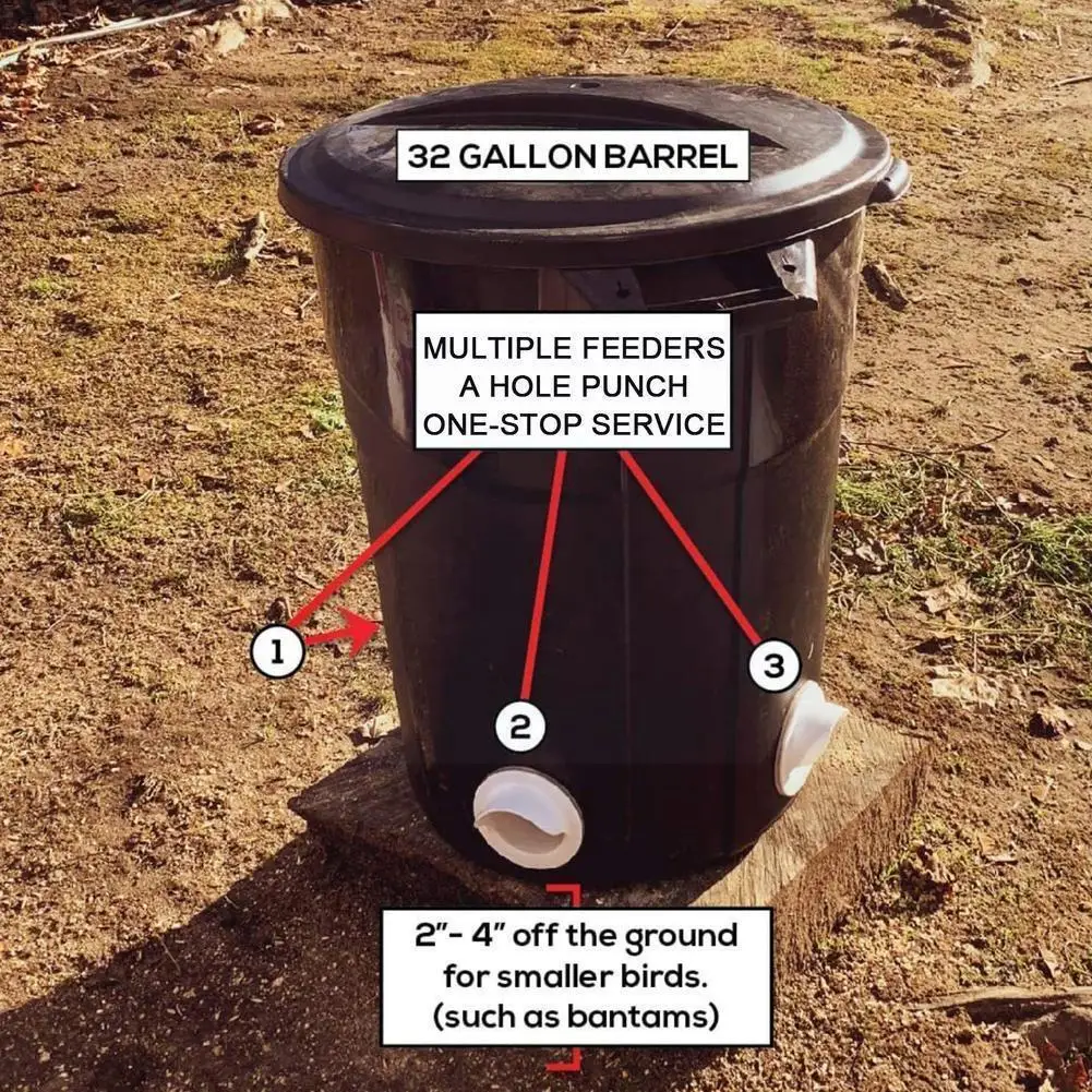 

6/8pcs Poultry Pro Feeder Diy Rain Proof Poultry Feeder Port Gravity Feed Kit For Buckets Troughs Dropshipping G3u9