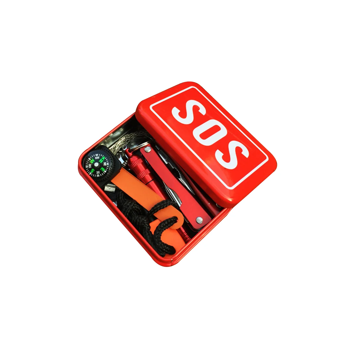 

SOS Outdoor Survival Emergency Tool for Wire Folding Compass Multi-Purpose Plier with Flashlight Whistle