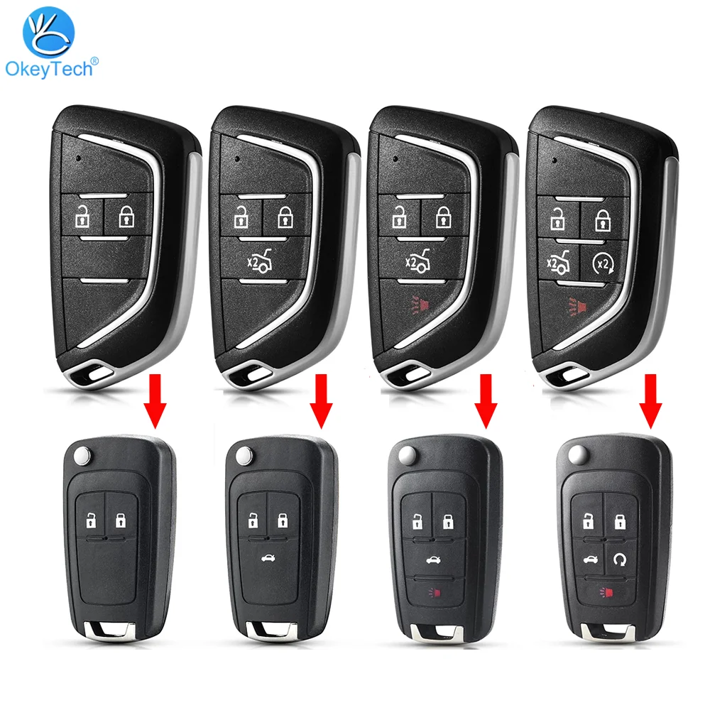

OkeyTech Modified Remote Key Shell Case For Chevrolet Cruze Epica Camaro For Opel Vauxhall For Buick 2/3/4/5 Buttons With Blade