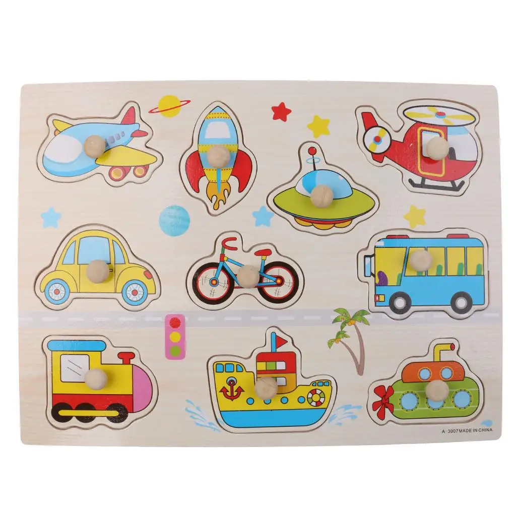 

Wooden Peg Jigsaw Puzzle Baby Toddler Preschool Educational Toy