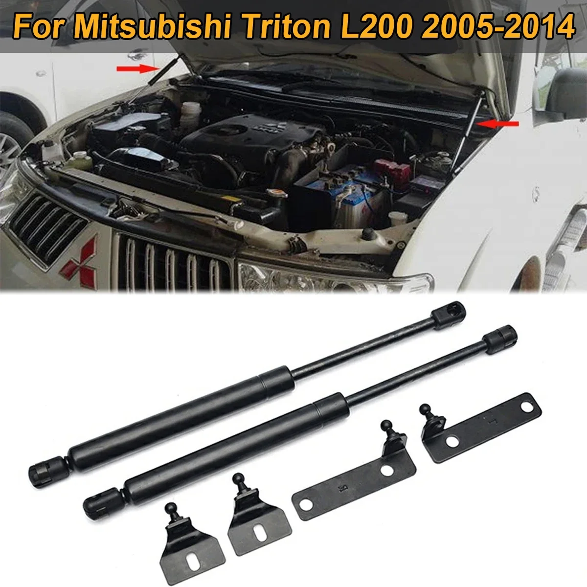 

2 шт. передний капот, газовая стойка, пружинный амортизатор, опорная планка для Mitsubishi Triton L200 Strada Hunter 2005-2014 4X4 тюнинг автомобиля