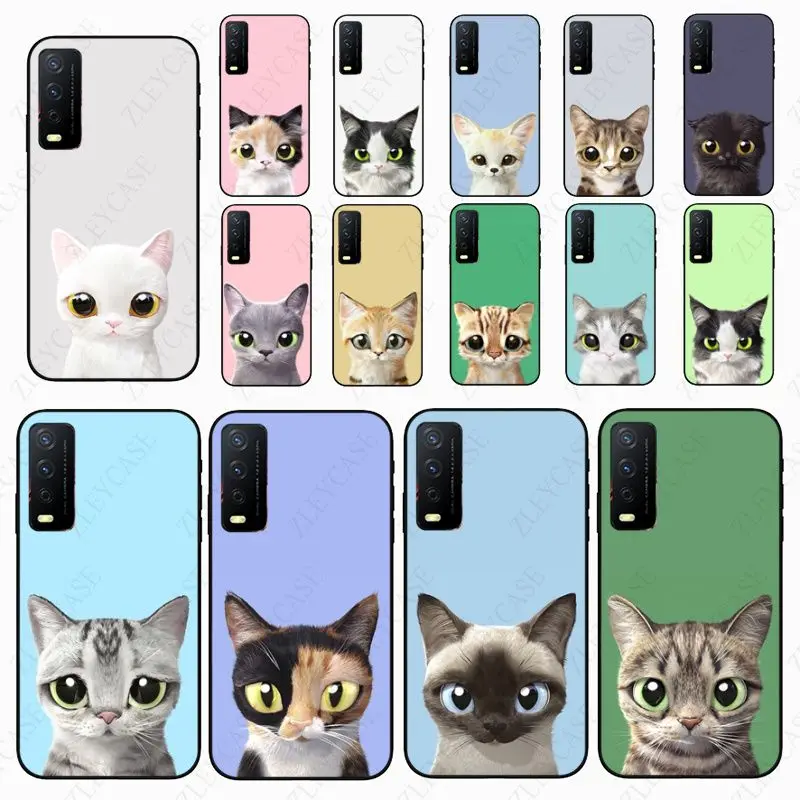 Чехол для телефона Kawaii lovely Cat vivo Y31 2021 Y53S Y1S Y30 Y33S Y11S Y15 Y12S Y17 Y19 Y20S Y21S Y91C V23