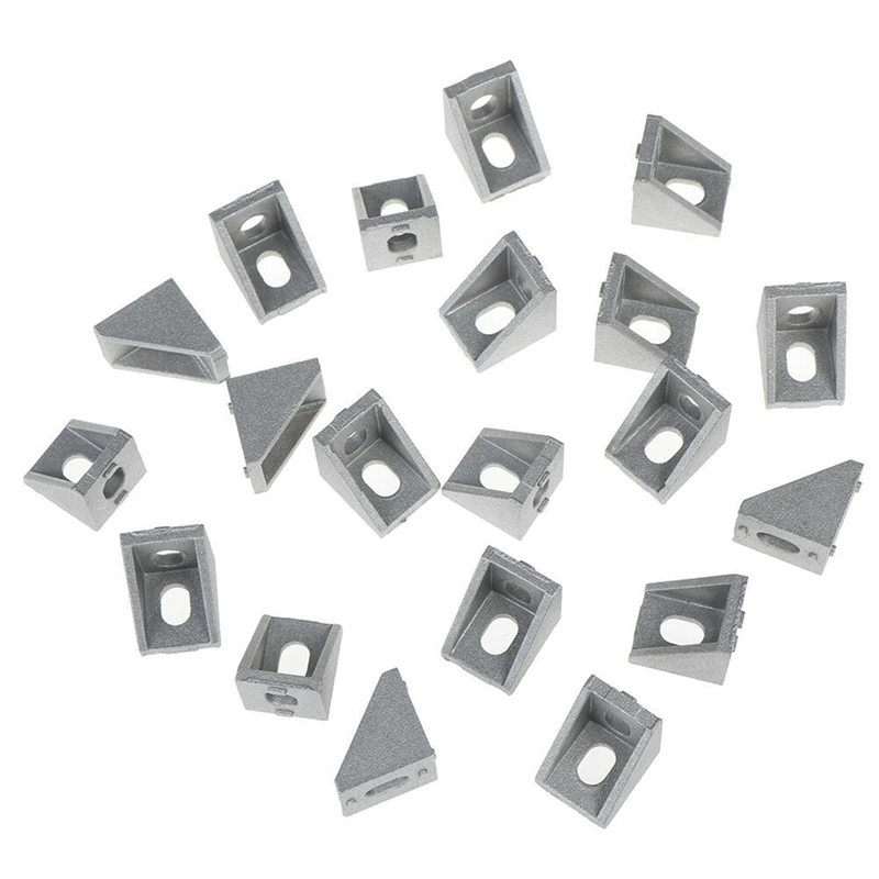 

20Pcs 2020 Corner Fitting Angle Aluminum 20 X 20 L Connector Bracket & 50Pcs 2020 Series Aluminum Profile Connector Set-FS-PHFU