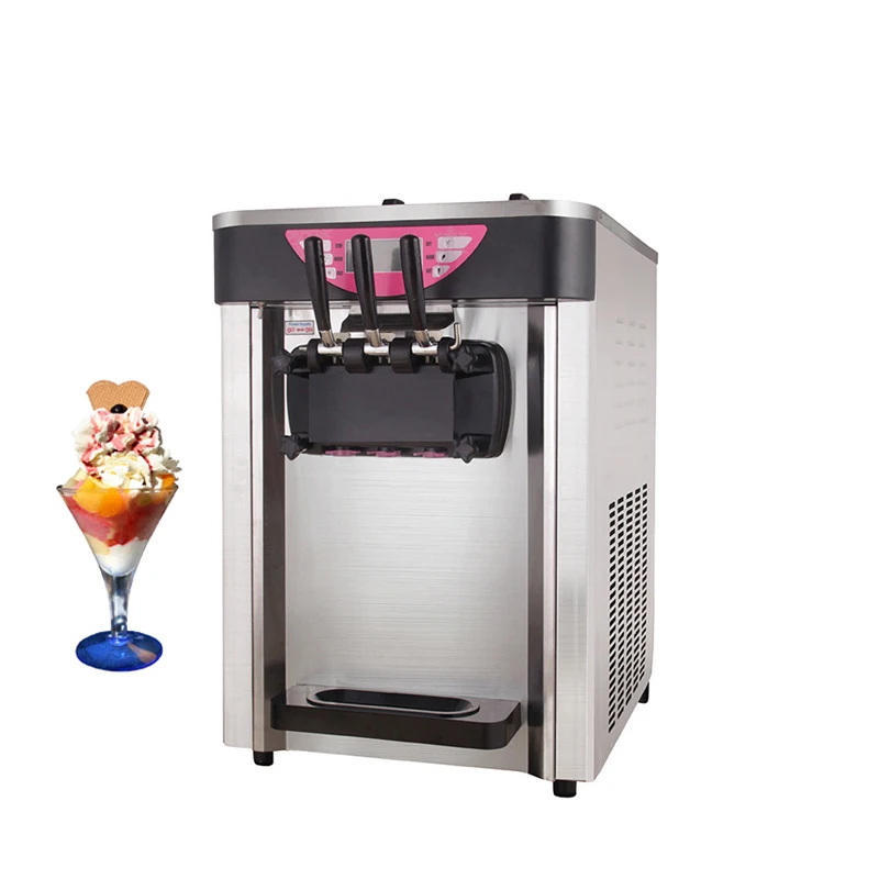 

2000W Desktop Soft Ice Cream Machine for Commercial Use with Three Flavors