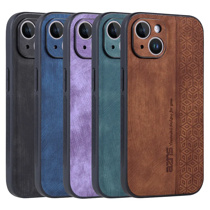 

Business Lambskin PU Leather Phone Case For iPhone 14 13 12 11 Pro Max 14Plus 14Pro Shockproof Bumper Lens Protection Back Cover