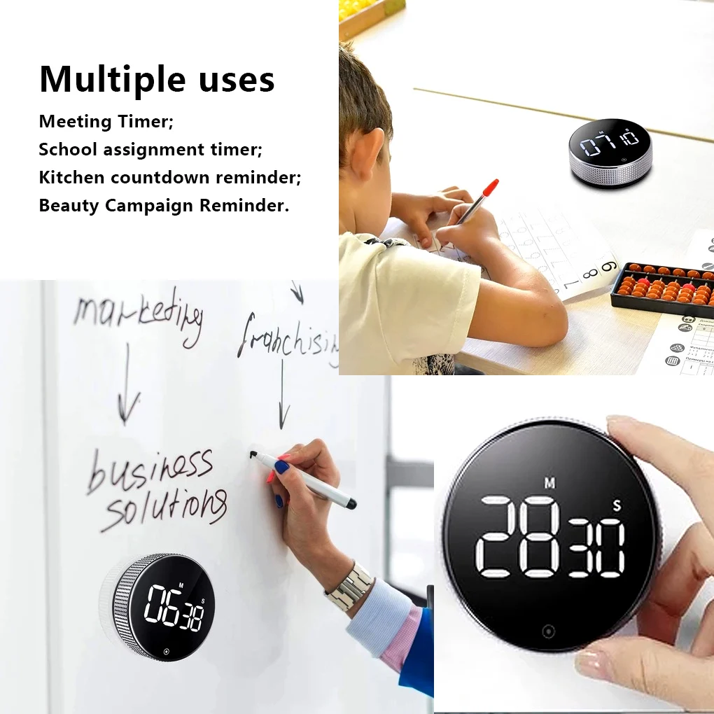 

Digital Timer Stopwatch LED Mirror Screen 99 Minutes 59 Seconds Battery Operated Countdown Alarm Kitchen Gadget