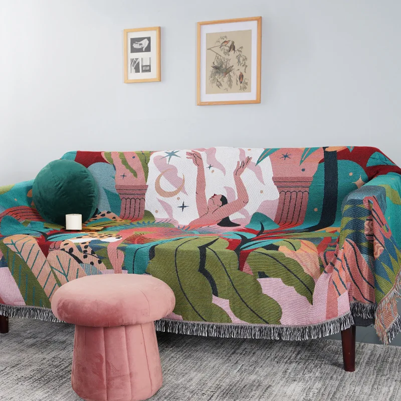 

Design Blanket Forest Dancer Throw Blanket Boho Bed Blanket Sofa Covers Cobertor Tassel Dust Cover Air Conditioning Blankets Bed