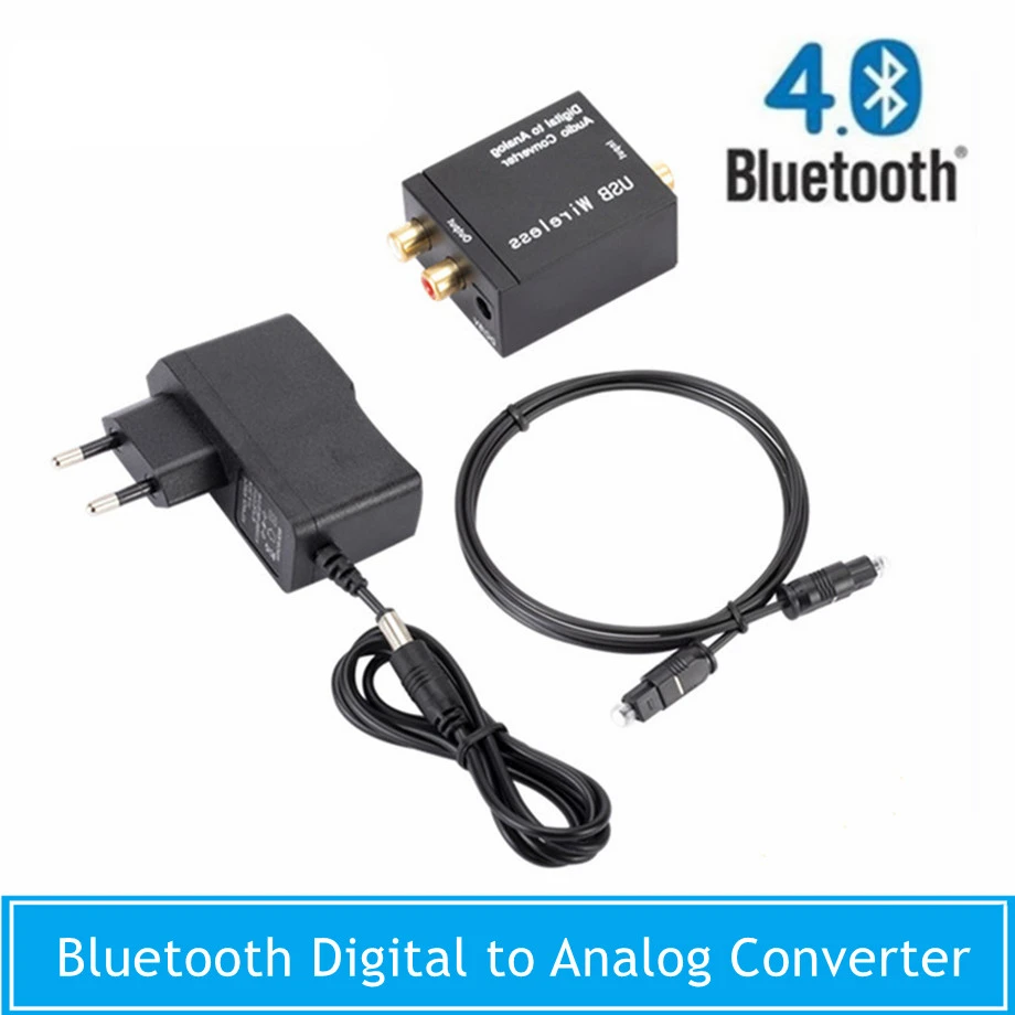 

Bluetooth4.0 Digital to Analog Audio Converter Adapter Amplifier Decoder Optical Fiber Coaxial Signal to Analog DAC Spdif