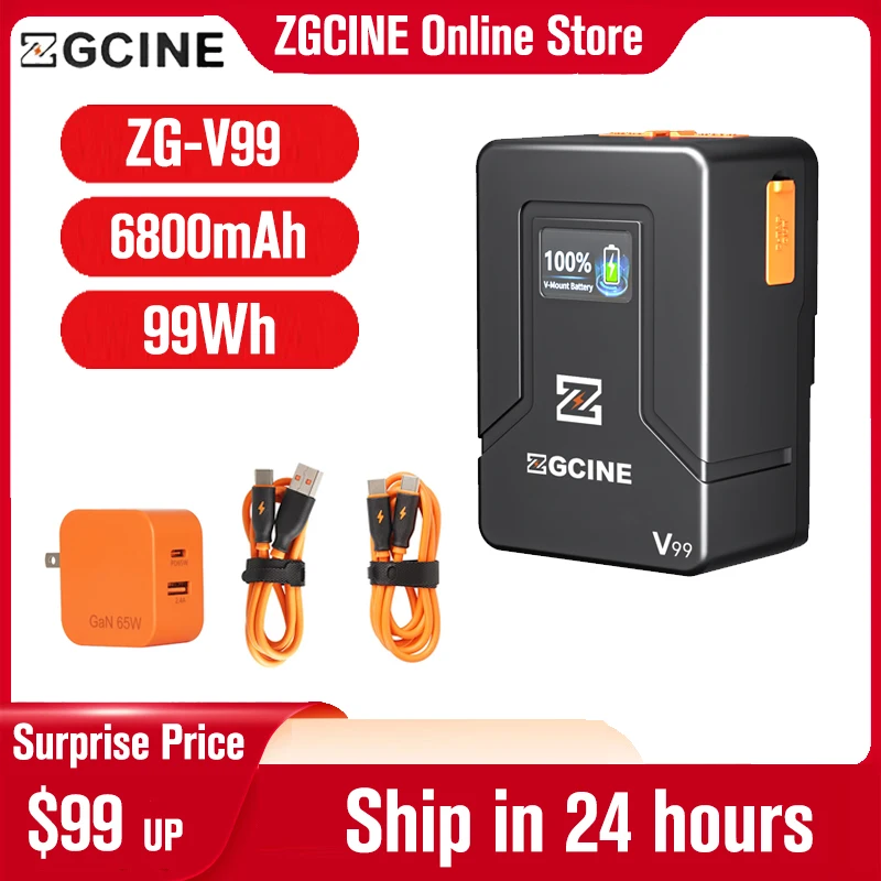 

ZGCINE ZG V99 V Mount Battery ZG-V99 V-Lock Lithium Battery Power Bank for DSLR Cameras Video Lights Smartphones Laptops
