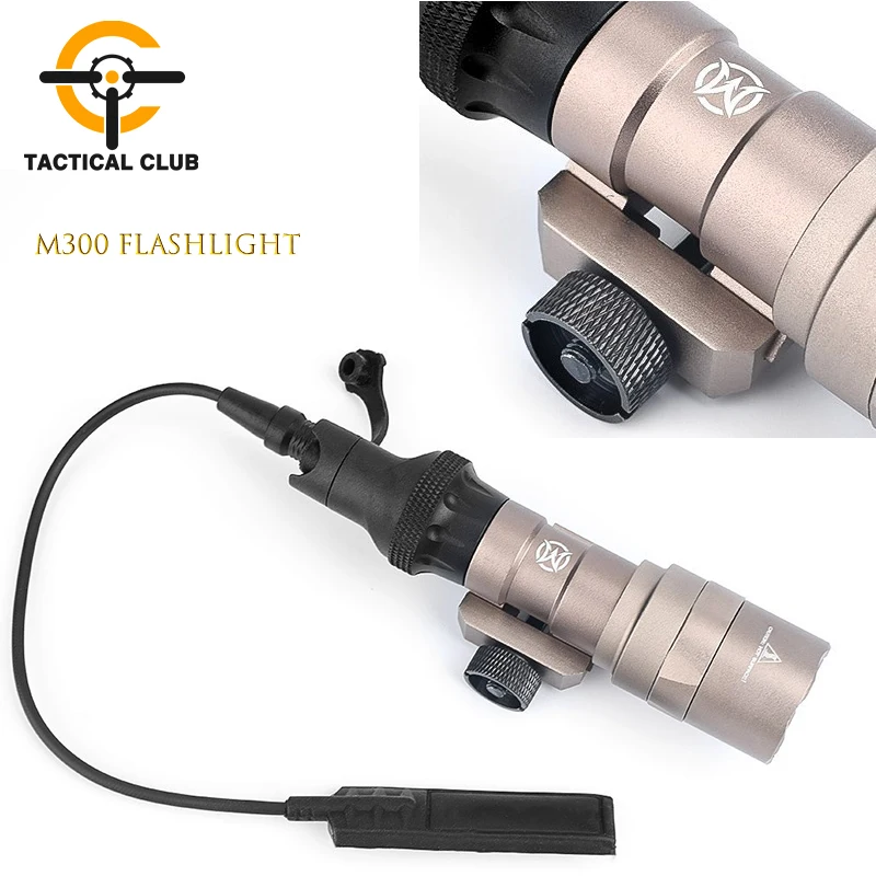 Tactical SF M300 Flashlight WADSN M300C Scout Light LED Rifle Weapon Torch Hunting Weaponlight Airsoft Accessories Fit 20mm Rail