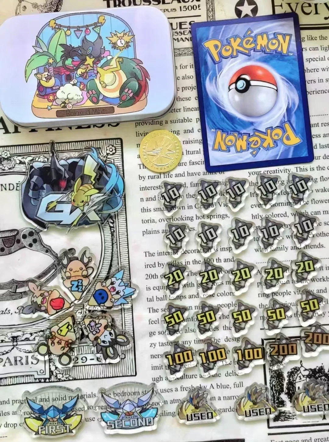 PTCG Pokemon Match счетчик повреждений индикатор Vstar GX Borad Pikachu Dedenne Yamper ролевая игра