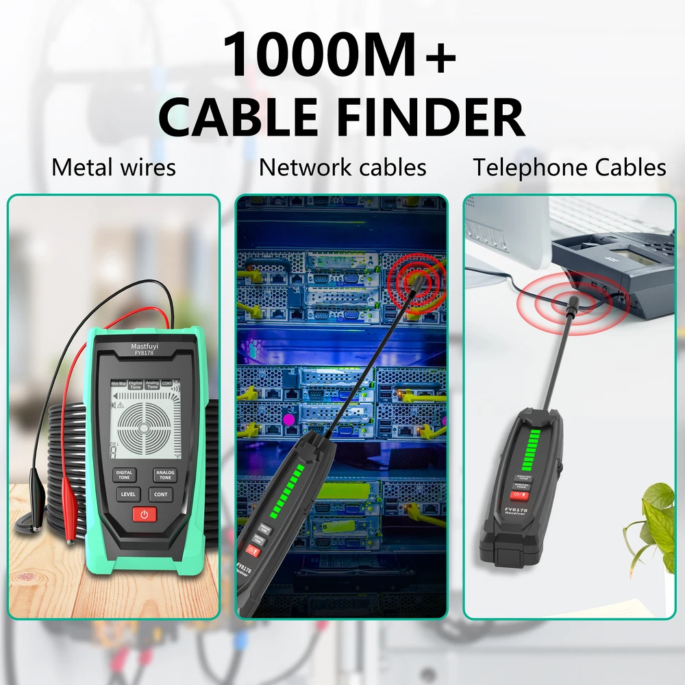 Фото MASTFUYI Advanced Wire Tracer Kit с визуальным локатором неисправностей, кабельный трекер с защитой от помех, профессиональное обнаружение подземных линий №4