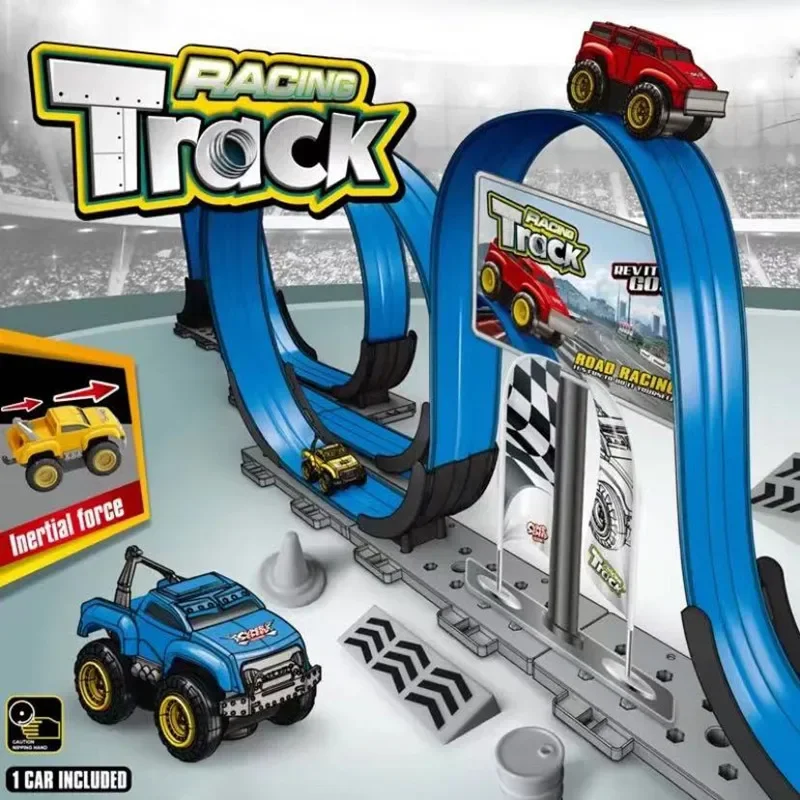 

Boys cool assembling track toy car inertial pull-back suspension does not derail children's anti-gravity magnetic rail car