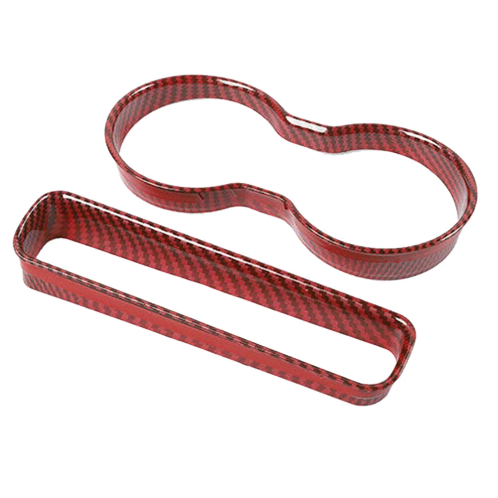 

Red Carbon Car Water Cup Holder Panel Cover Trim for Dodge Challenger 2009-2014