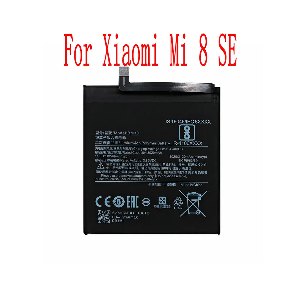 High Quality 3020mAh BM3D Battery For Xiaomi Mi 8 SE Cell Phone