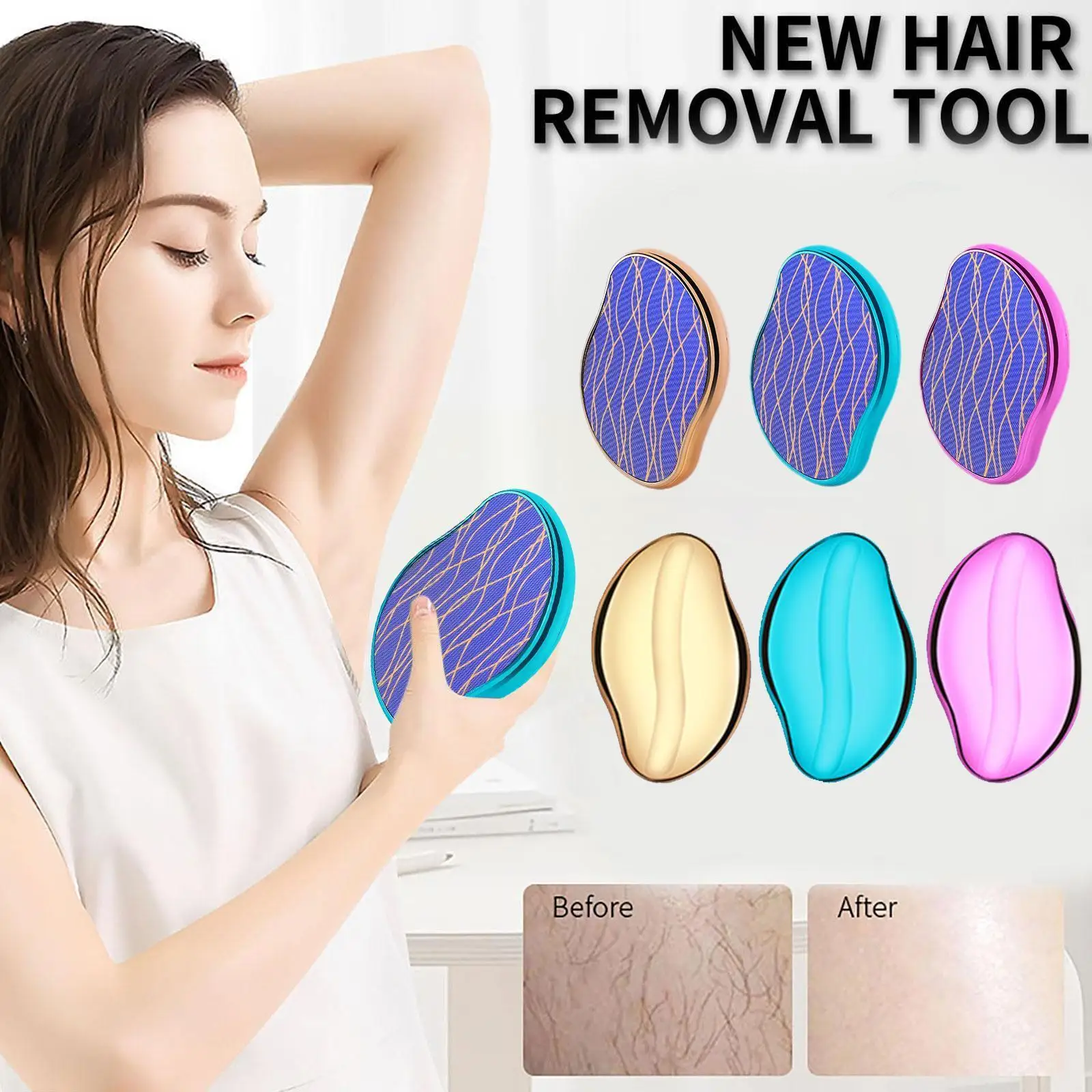 

New Crystal Physical Hair Eraser Bleame Removal Painless Removal Hair Hysical Easy Epilator Reusable Safe Cleaning Epilator V4x8