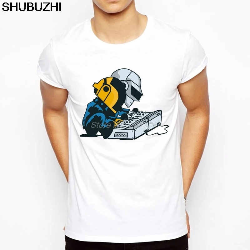 

Funny Design Daft Punk t shirt Men anime T-Shirt Men Tops boy Short Sleeve t-shirt top Tee Clothes euro size