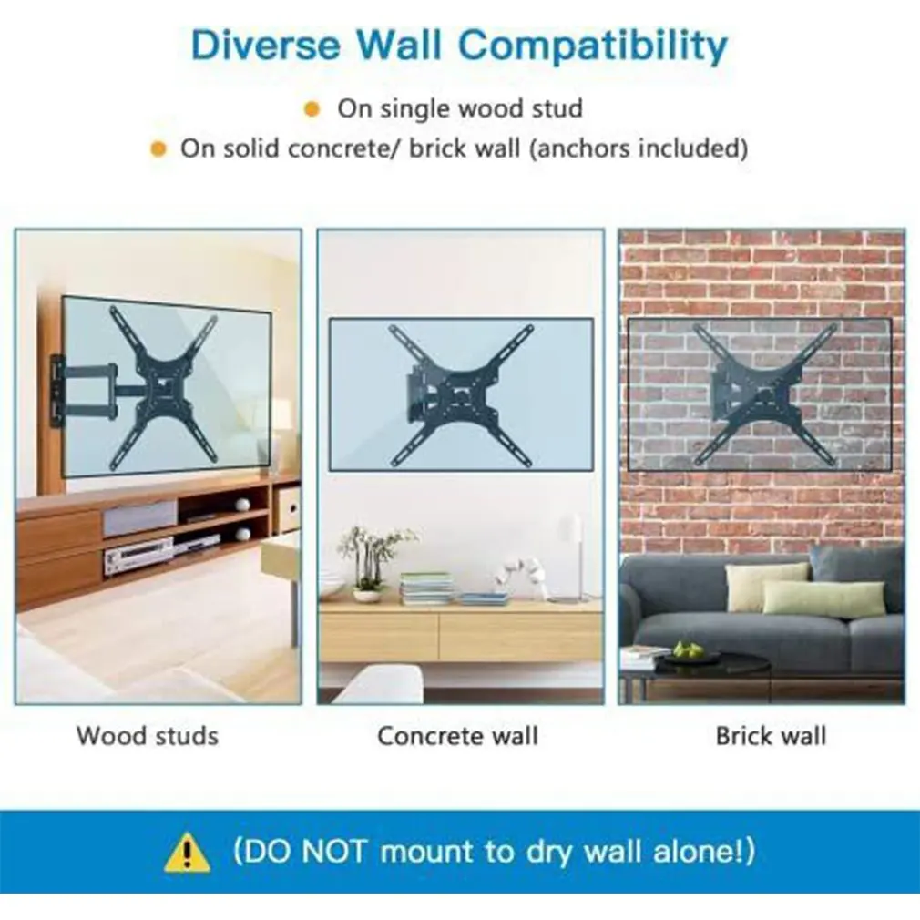 Вращающийся гибкий настенный держатель для монитора 14-37 дюймов