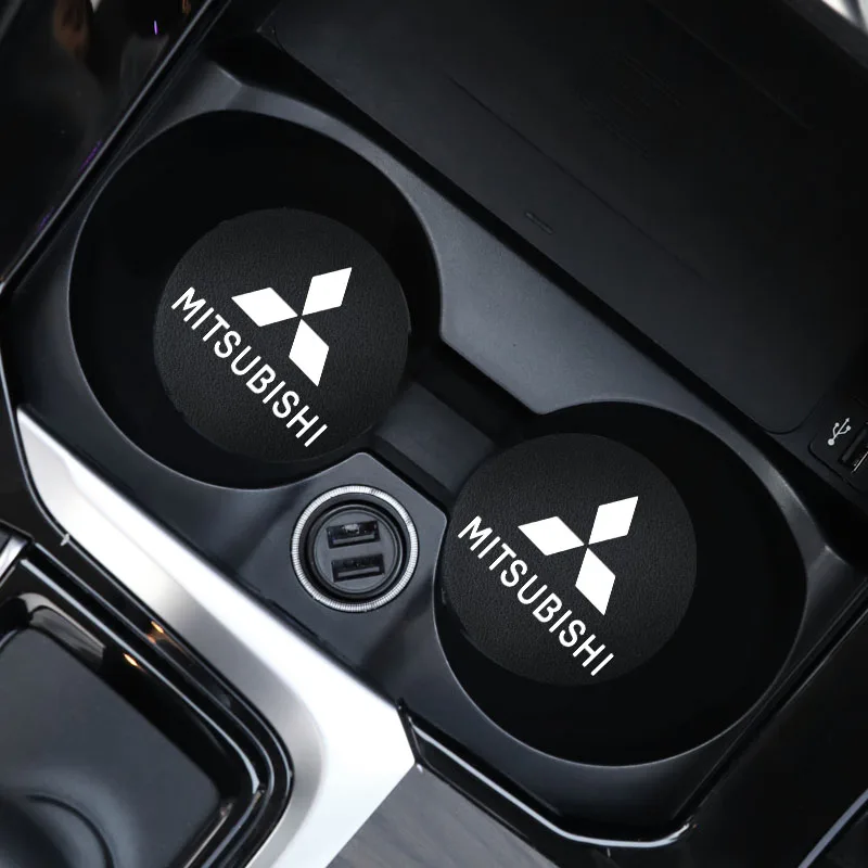 2 шт. автомобильные Нескользящие подставки из ПУ кожи для Mitsubishi Lancer Mirage ASX Pajero Ralliart