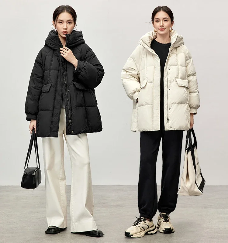 SENTUBILA 90% белое пальто на утином пуху для женщин 2024 зимняя куртка-пуховик с