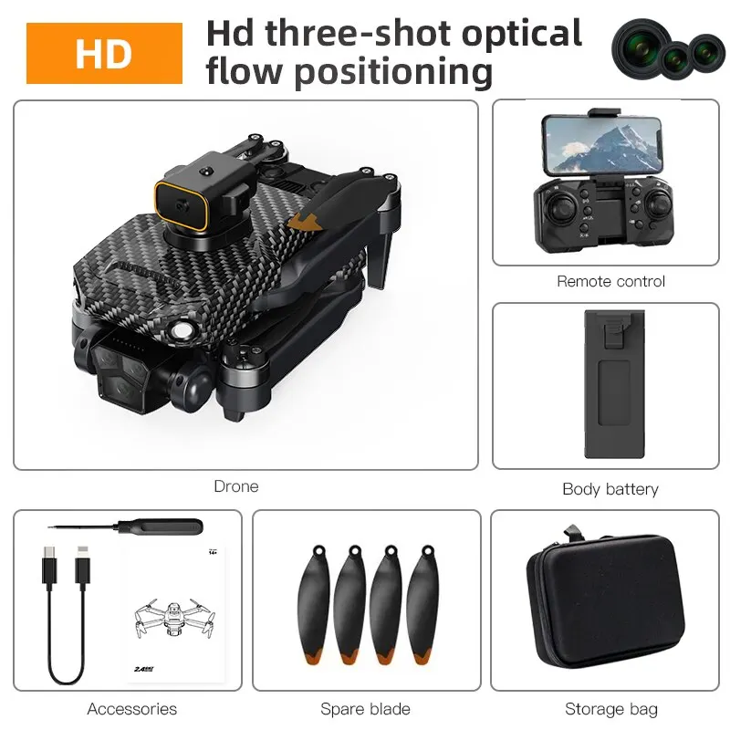 

P8 PRO Brushless Obstacle Avoidance Optical Flow Positioning Foldable Quadcopter 4K Professional HD Triple Camera Drone RC Dron