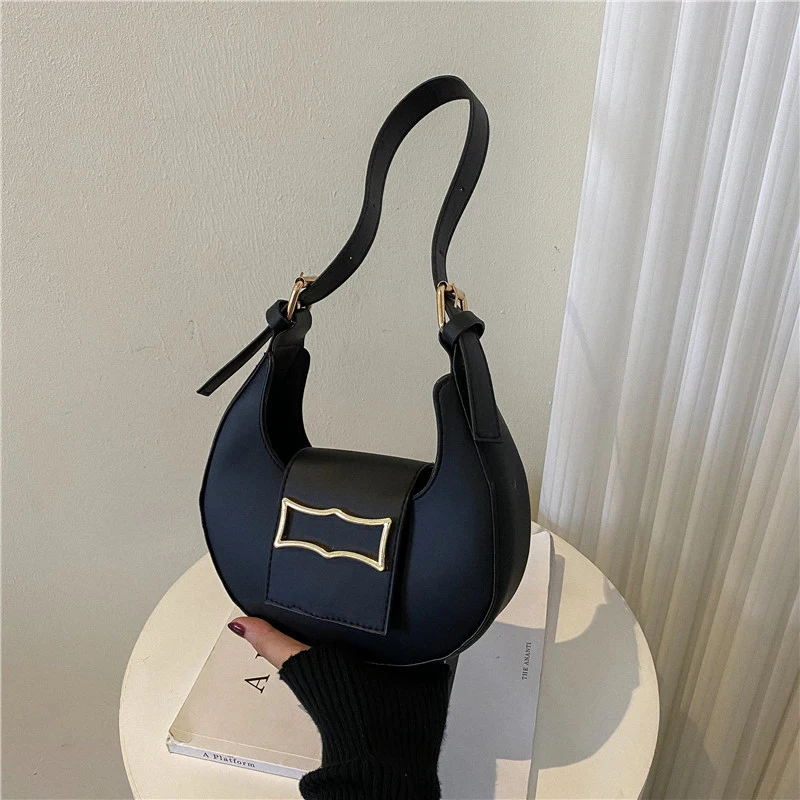 

2023 New Women's Fashion Hangbag Solid Color PU leather Underarm Shoulder Bag Designer luxury bag Casual Women Hobos Handbags