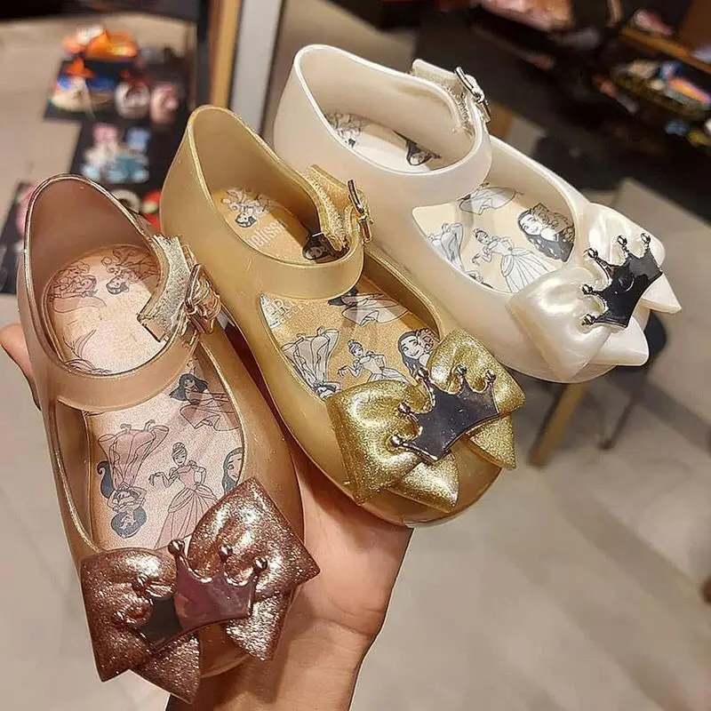 

2021 New Summer Crown Children Beach Shoes Baby Kids Girls Princess Single Shoes Fashion Soft Sole Bow Casual Dance Shoes