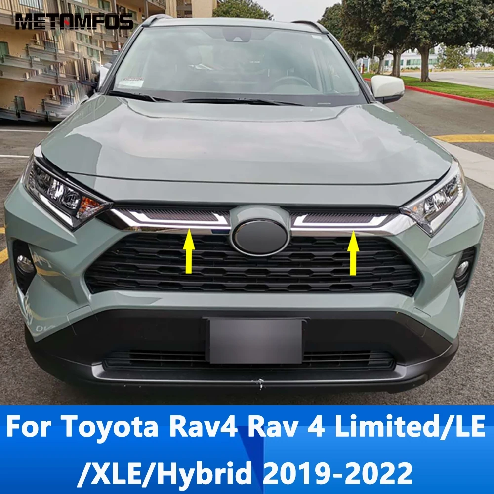 

Для Toyota Rav4 Rav 4 Limited/LE/XLE/Hybrid 2019-2021 2022 Передняя Верхняя решетка гриля молдинг отделка стикер аксессуары автостайлинг