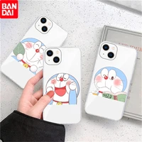 cute doraemon silicon phone case for iphone 11 13 pro xs max x xr 7 8 plus se2 12 mini cartoon shockproof soft clear shell cover