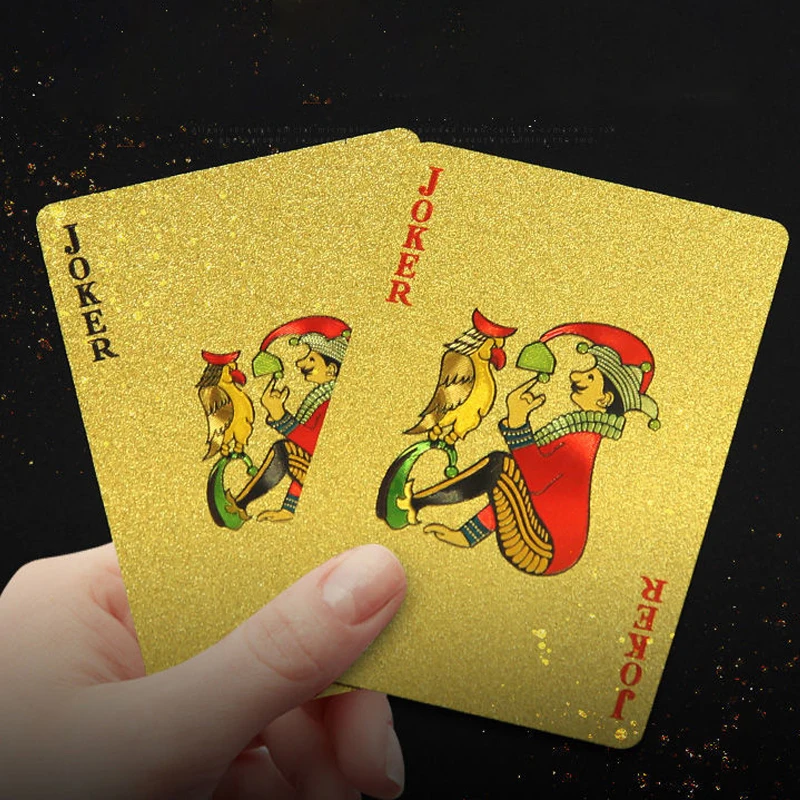 

2023 New Golden Poker PVC Frosted Plastic Waterproof Playing Card 57*87mm Creative Board Game Texas Poker Cards Party Board Game