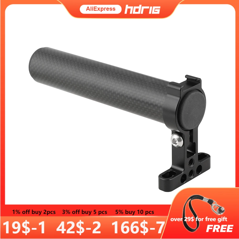 

HDRIG Top Hand Grip (Carbon Fiber Made) With 1/4"-20 Mounting Points & Shoe Mount For DSLR Camera Cage Kit