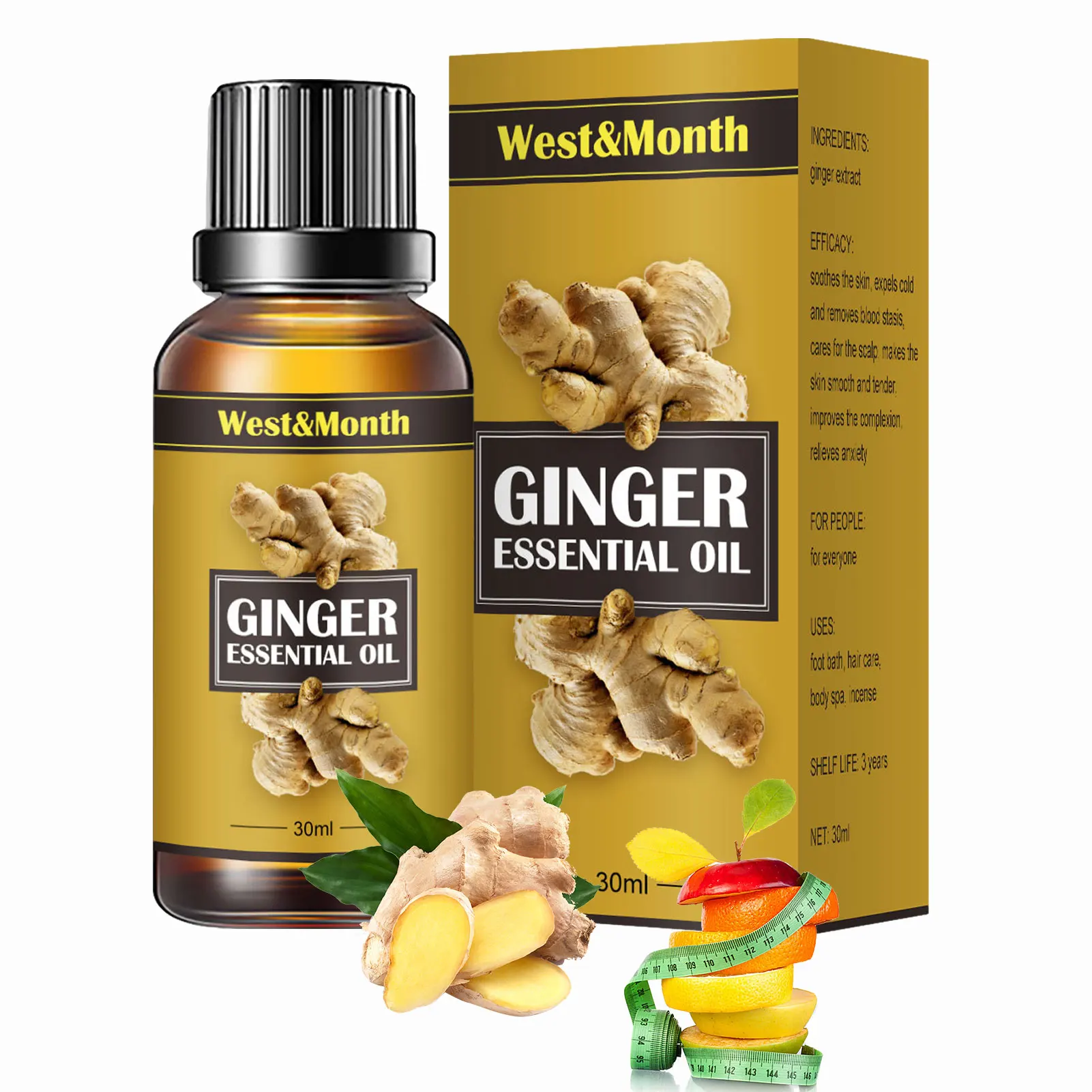 

Ginger Slimming Essential Oils Fast Lose Weight Products Fat BurnThin Leg Waist Slim Massage Oil Beauty Health Firm Body Care