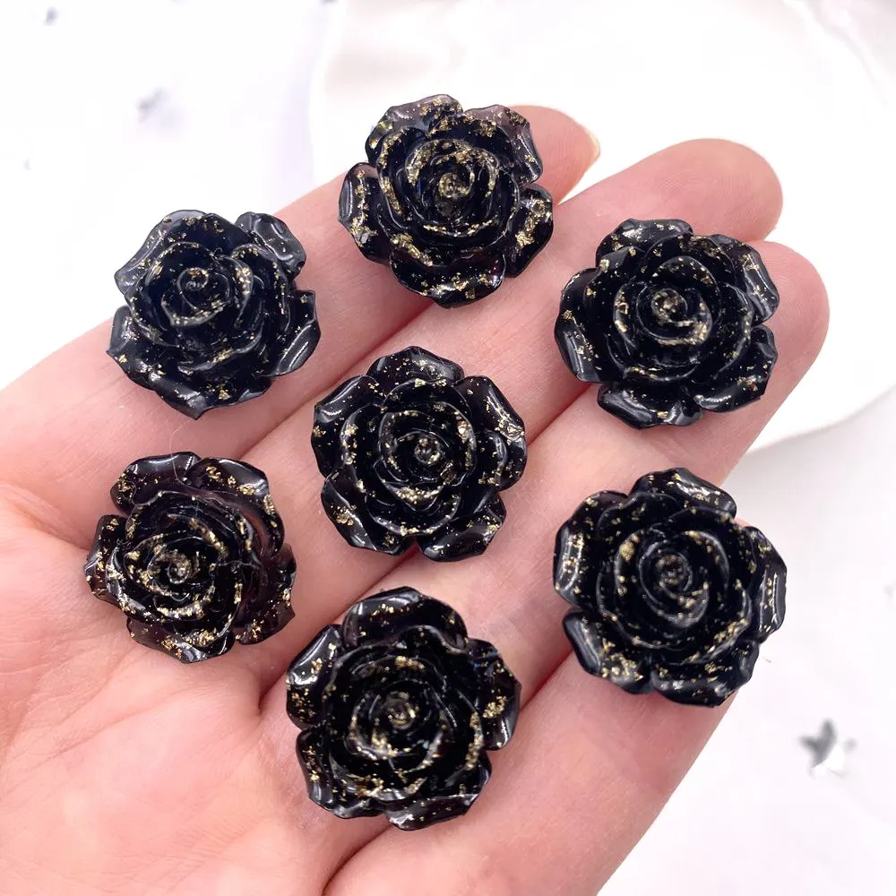 

16 шт., 18 мм, смоляная золотая фольга, роза с плоской задней частью, цветок, горный хрусталь, драгоценные камни, садовые фигурки, скрапбук, свадебная аппликация, поделки, сделай сам, OL54