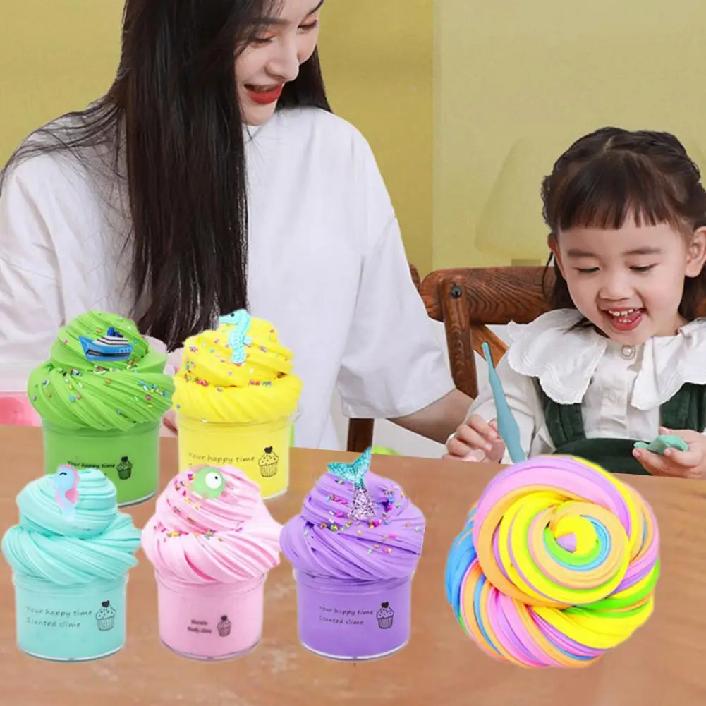 

12Pcs DIY Kit Super Soft Stretchy Non-sticky Scented Cloud DIY Making Anti-stress Vent Toys Fruit Animal Making Set Toys Kid