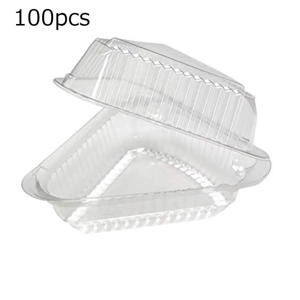 100pcs Disposable Sturdy Plastic Hinged Loaf Containers Durable Hoagie Sandwich Container  for Salad Sandwiches Hamburger Cake