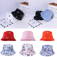 men women butterfly embroidery bucket hat summer lightweight sun protection fisherman cap packable travel sun hat