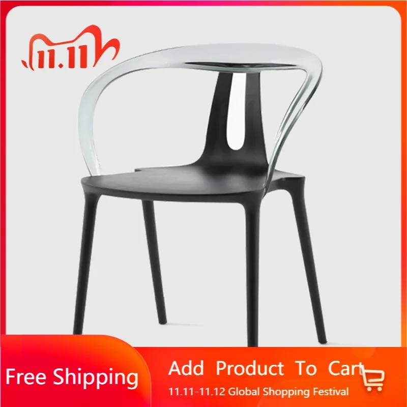 

Occasional Plastic Dining Chairs Black Minimalist Modern High Dining Chairs Bedroom Kitchen Sillas Dining Sets Furniture
