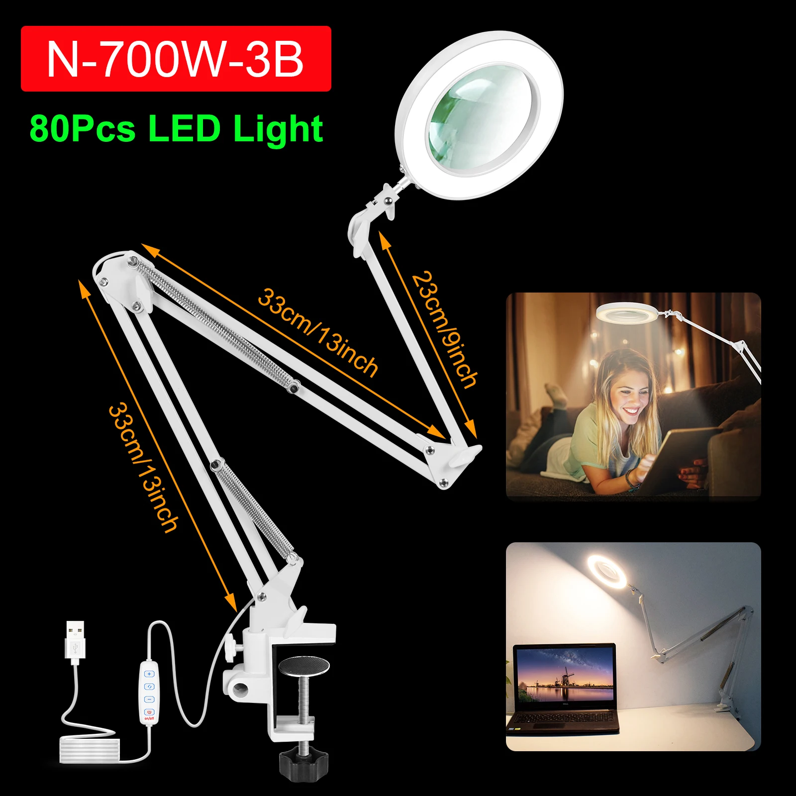 NEWACALOX 5x лупа с подсветкой