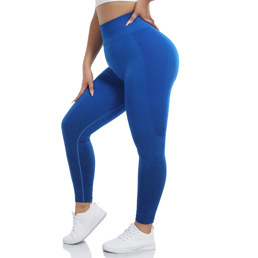 Seamless High Waist Leggings Fitness Women Gradient Push Up Yoga Pants Workout Tights Sport Trousers Jogging Cycling Gym Clothes