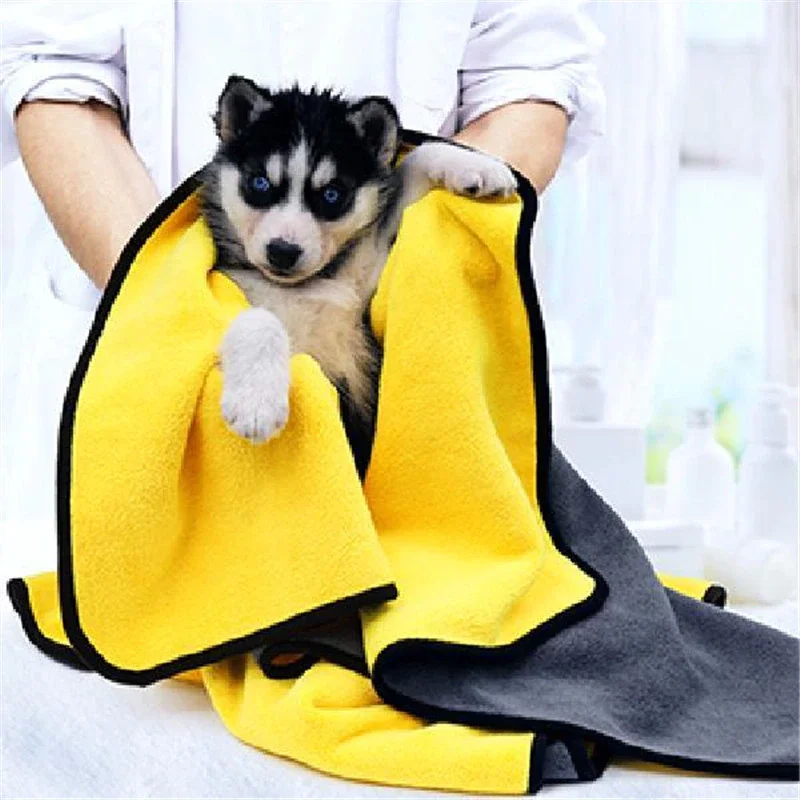 

For New Absorbent Towels for Dogs Cats Fashion Bath Towel Nano Fiber Quick-drying Bath Towel Car Wiping Cloth Pet Supplies
