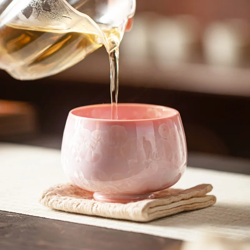 a filiżanka do herbaty Crystal Glaze Filiżanka Cherry Blossom Powder Master Cup Indywidualna pojedyncza Ceramiczny zestaw użytku domowego