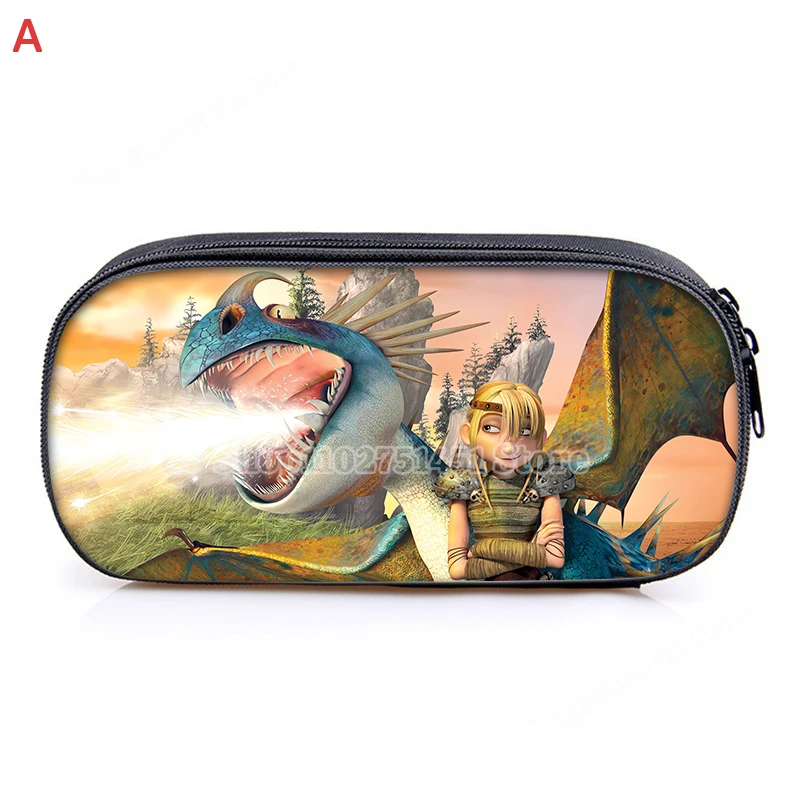 Беззубый пенал с драконом кавайный мультяшный изображением поезда дракона сумка