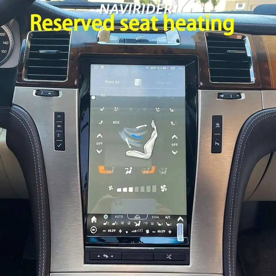 

Автомобильный мультимедийный видеоплеер, экран 13,6 дюйма Tesla Android 13, радио 2din для Cadillac Escalade 2007-2014 GPS Carplay, стерео-навигатор