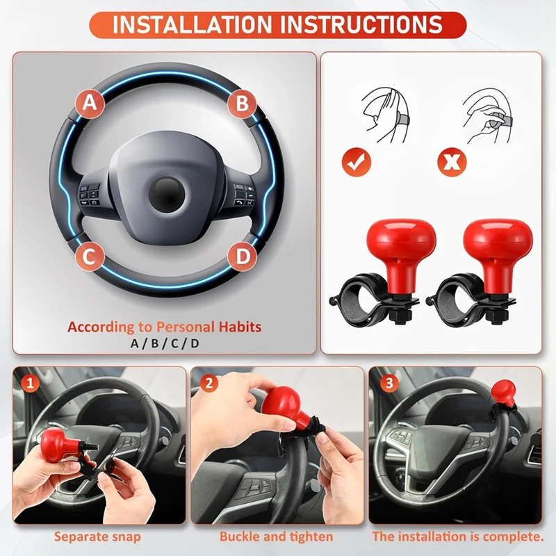 Ручки рулевого колеса 2 шт. ручки спиннера рулевое колесо вращение на 360 градусов