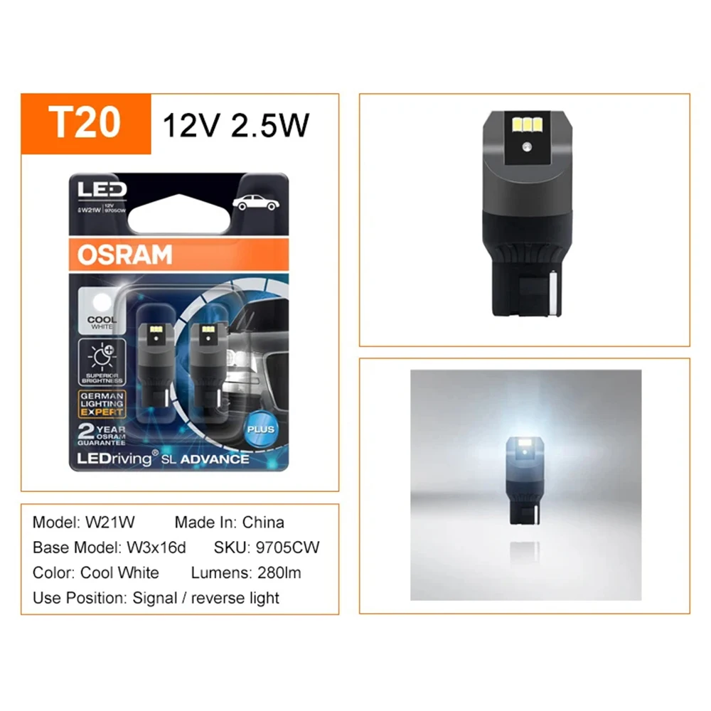 Задний фонарь OSRAM LEDriving SL Advance T20 W21W WY21W W21/5W поворота 7440 7443 9715R 9705Y 9705CW задний тормоз